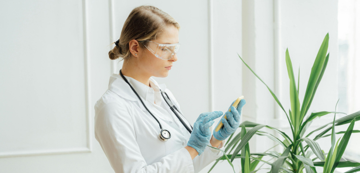 Doctor using a mobile phone
